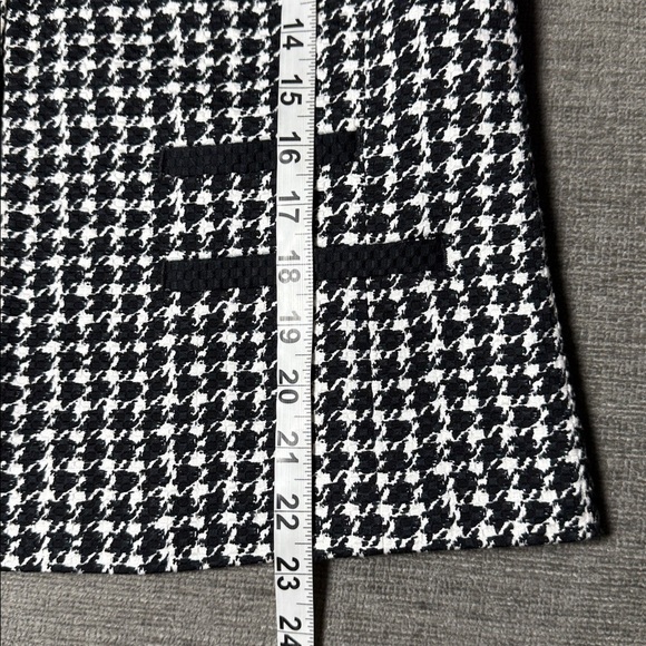 Talbots Black White Houndstooth Jacquard Suiting Jacket 10 Classic Work Chic - Picture 9 of 13